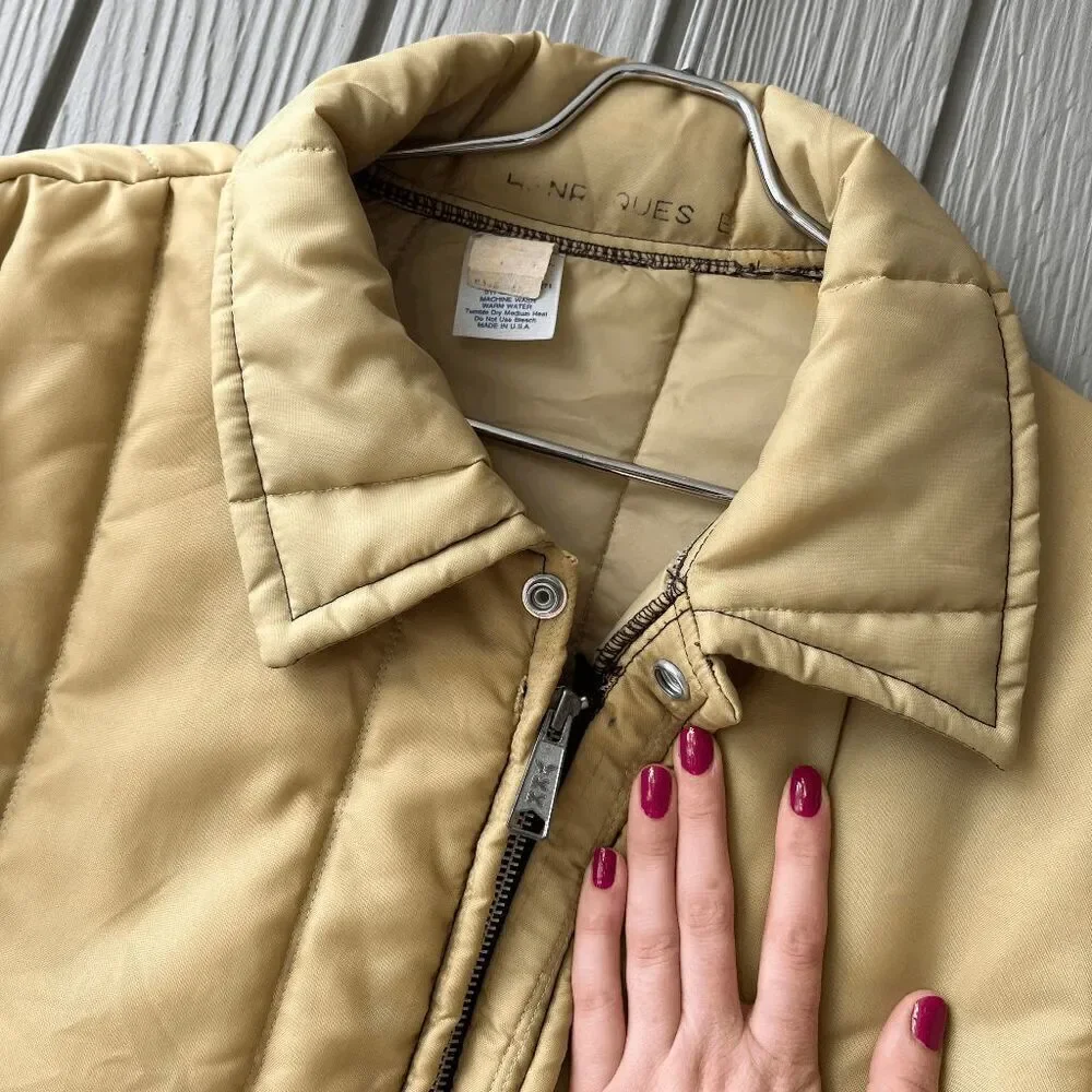 VTG H.T.C. Inc. Quilted Nylon Chore Coat Workwear Jacket Made USA XL